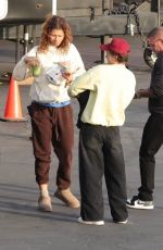 ZENDAYA and Tom Holland on the Set of Euphoria in Los Angeles 04/27/2025