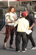 ZENDAYA and Tom Holland on the Set of Euphoria in Los Angeles 04/27/2025