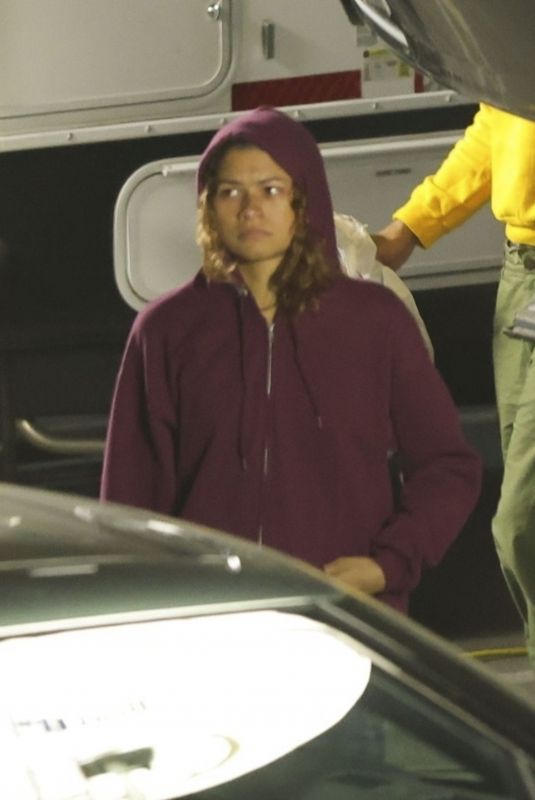 ZENDAYA Leaves Basecamp on the Set of Euphoria in Koreatown in Los Angeles 04/17/2025