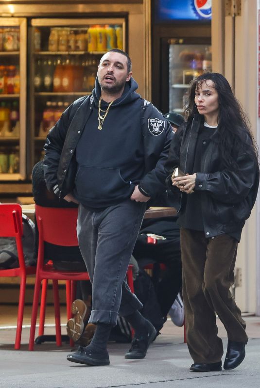 ZOE KRAVITZ Out With a Male Friend in New York City 04/21/2025
