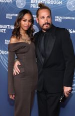 ZOE SALDANA at 11th Breakthrough Prize Ceremony at Barker Hangar 04/05/2025