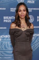 ZOE SALDANA at 11th Breakthrough Prize Ceremony at Barker Hangar 04/05/2025