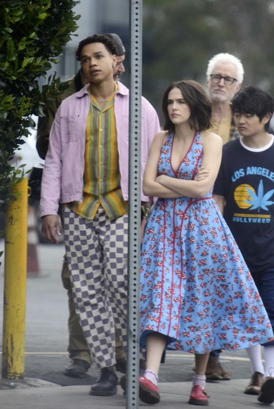 ZOEY DEUTCH Films Scene for Her Upcoming Movie with Co-star John Slattery in Los Angeles 04/22/2025