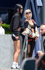 AMELIA and DELILAH HAMLIN Out for Coffee in Gym Wear at Design Cafe in Los Angeles 05/27/2025
