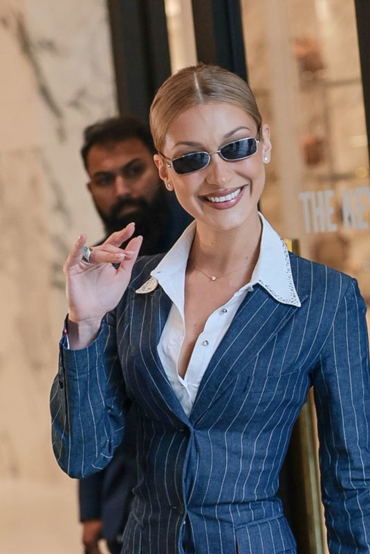 BELLA HADID Arrives at a Selfridges Launch Event in London 05/18//2025