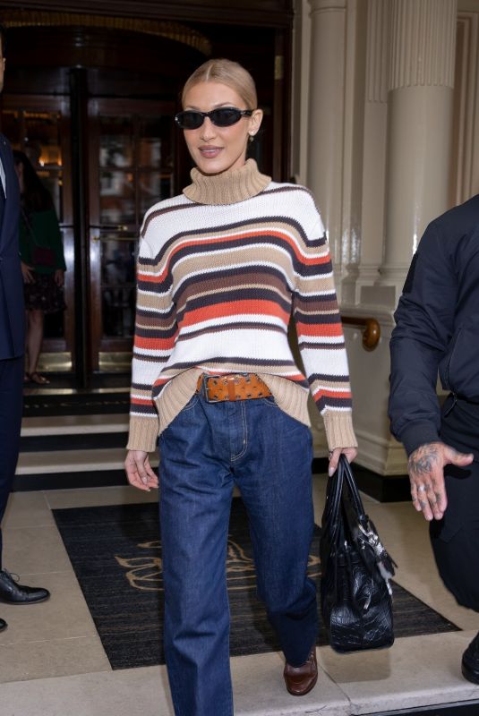 BELLA HADID Leaves Her Hotel in London 05/18/2025