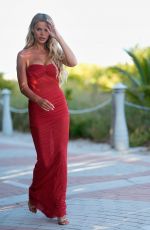 BROOKS NADER in a Red Dress Out in Miami 05/07/2025