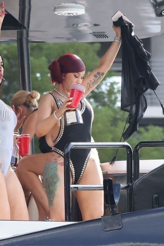 CARDI B in Swimsuit at a Yacht in Miami 05/26/2025