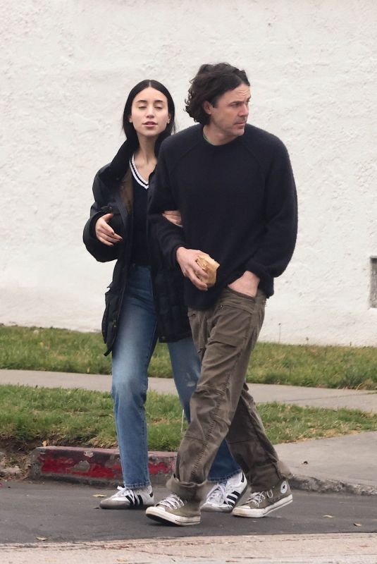 CAYLEE COWAN and Casey Affleck Out for Lunch at All Time in Los Angeles 05/03/2025