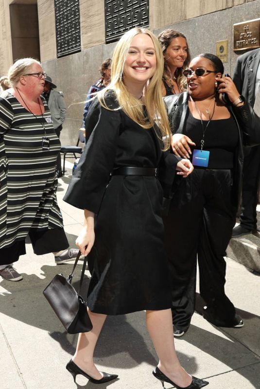 DAKOTA FANNING Arrives at NBCUniversal Upfront 2025 at Radio City Music Hall in New York City 05/12/2025