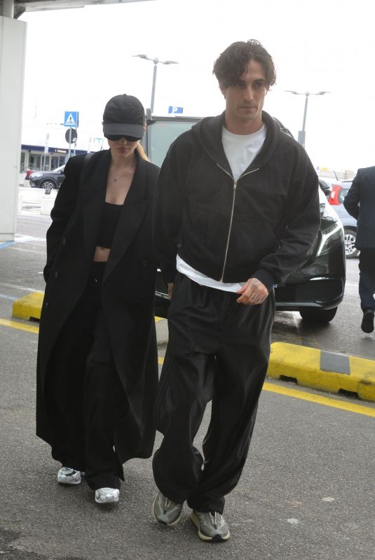 DOVE CAMERON and Damiano David at Milan Linate Airport 05/19/2025