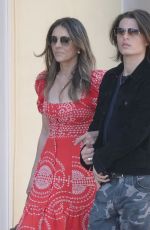 ELIZABETH HURLEY Out with Her Son Damian at Del Babbuino in Rome 05/25/2025