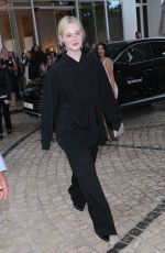 ELLE FANNING Leaves Hotel Martinez in Cannes 05/22/2025