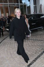ELLE FANNING Leaves Hotel Martinez in Cannes 05/22/2025