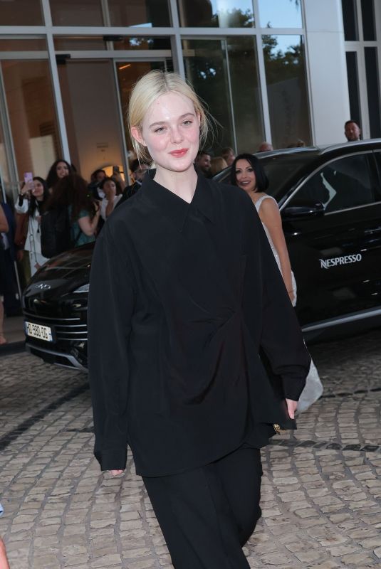 ELLE FANNING Leaves Hotel Martinez in Cannes 05/22/2025