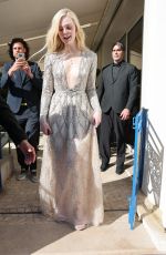 ELLE FANNING Leaves Martinez Hotel at 78th Annual Cannes Film Festival 05/23/2025