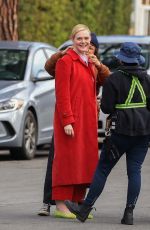 ELLE FANNING on the Set of Margot