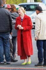 ELLE FANNING on the Set of Margot