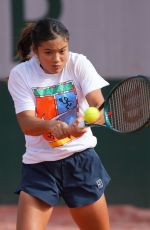 EMMA RADUCANU at a Practice Session at French Open in Paris 05/26/2025