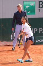 EMMA RADUCANU at a Practice Session at French Open in Paris 05/26/2025