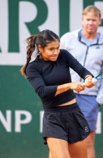 EMMA RADUCANU at Practice Session at Roland Garros in Preparation for French Open in Paris 05/23/2025