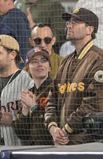 EMMA STONE and Dave McCary at NY Yankees Game in Bronx 05/07/2025