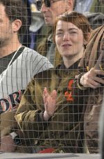EMMA STONE and Dave McCary at NY Yankees Game in Bronx 05/07/2025