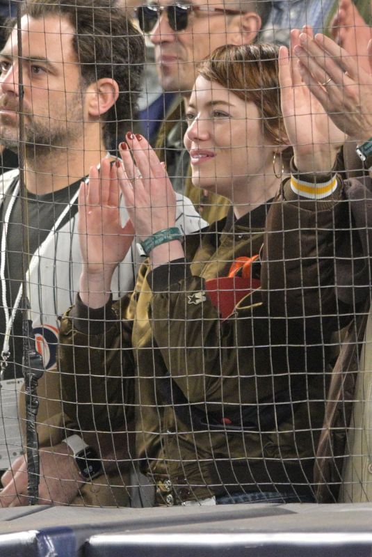 EMMA STONE and Dave McCary at NY Yankees Game in Bronx 05/07/2025