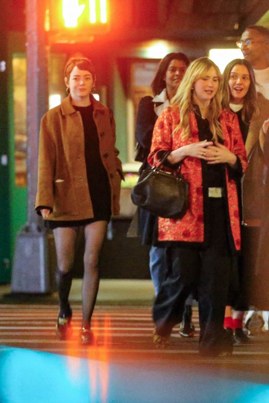 EMMA STONE and JENNIFER LAWRENCE Night Out with Friends in New York City 04/10/2025