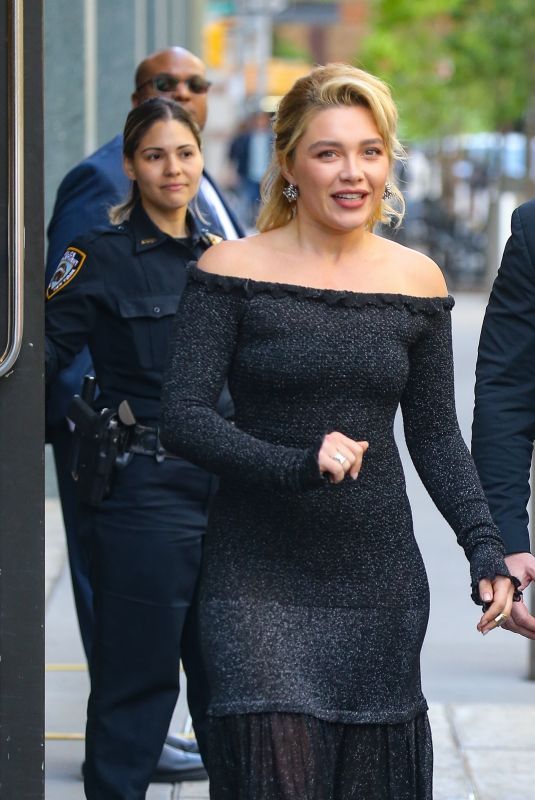 FLORENCE PUGH Leaves Live with Kelly and Mark in New York City 04/30/2025