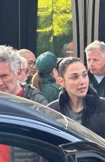 GAL GADOT and Alfred Enoch on the Set of The Runner in Canary Wharf in London 05/09/2025