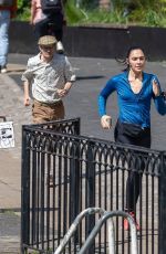 GAL GADOT on the Set of Her Upcoming Thriller Movie Runner in London 04/30/2025