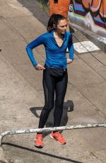 GAL GADOT on the Set of Her Upcoming Thriller Movie Runner in London 04/30/2025