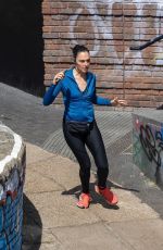 GAL GADOT on the Set of Her Upcoming Thriller Movie Runner in London 04/30/2025