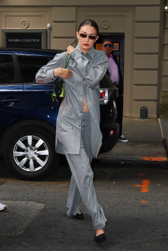GIGI HADID Heading to The Human Situation Art Exhibition in New York City 05/08/2025