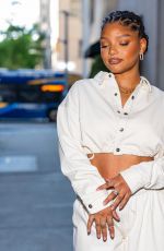 HALLE BAILEY Out and About on Upper West Side in New York City 04/30/2025