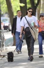 IRINA SHAYK Out with Her Dog in West Village 04/30/2025