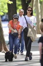 IRINA SHAYK Out with Her Dog in West Village 04/30/2025