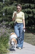 JOEY KING Takes a Phone Call While Walking Her Dogs in Los Feliz 05/29/2025