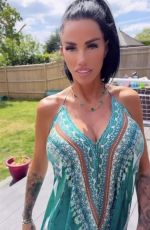 KATIE PRICE Models Her New Maxi Dress from JYY London Brand Collection 05/26/2025