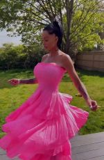 KATIE PRICE Shows off Her Pink Princess Dress from JYY London 04/30/2025