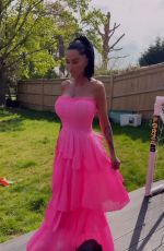 KATIE PRICE Shows off Her Pink Princess Dress from JYY London 04/30/2025