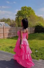KATIE PRICE Shows off Her Pink Princess Dress from JYY London 04/30/2025