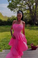 KATIE PRICE Shows off Her Pink Princess Dress from JYY London 04/30/2025