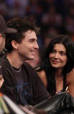 KENDALL and KYLIE JENNER and Timothee Chalamet at NBA Playoff Series Between Knicks and Celtics in New York City 05/12/2025