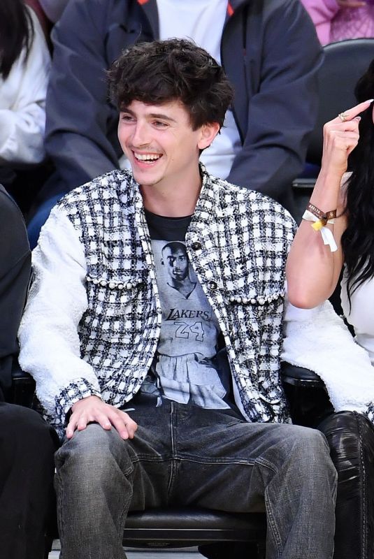 KYLIE JENNER and Timothee Chalamet at NBA Playoff Game Between L.A. Lakers and Minnesota Timberwolves 04/30/2025
