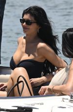 KYLIE JENNER in Bikini on Yacht at F1 Weekend with Hailey Bieber and Friends in Miami 05/02/2025