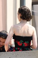 LILY COLLIN Shoots a Romantic Scene with Eugenio Franceschini on the Set of Emily in Paris 05/19/2025