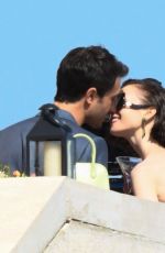 LILY COLLIN Shoots a Romantic Scene with Eugenio Franceschini on the Set of Emily in Paris 05/19/2025
