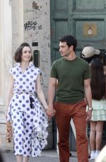 LILY COLLINS on the Set of Emily in Paris in Aventine Neighborhood of Rome 05/23/2025